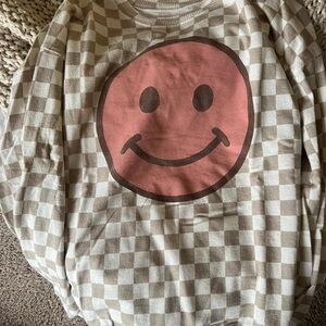 Checkered Smiley Face Sweatshirt